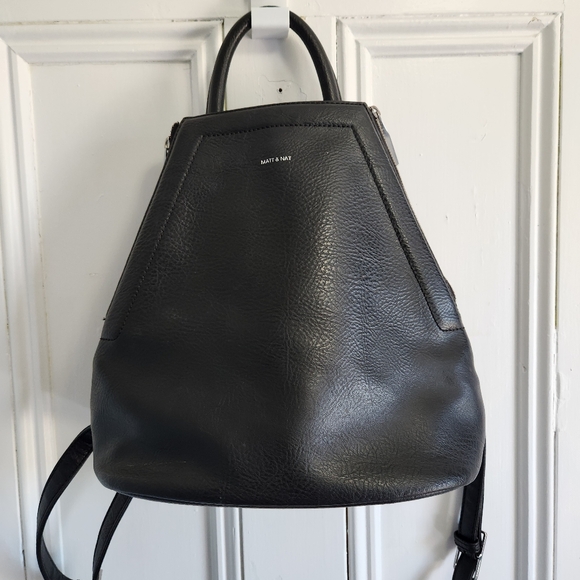 Matt & Nat Handbags - Matt & Nat Black And Silver Chanda Backpack From Dwell Collection